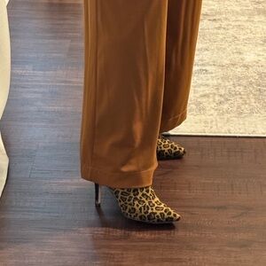 Leopard Sock Heel Booties